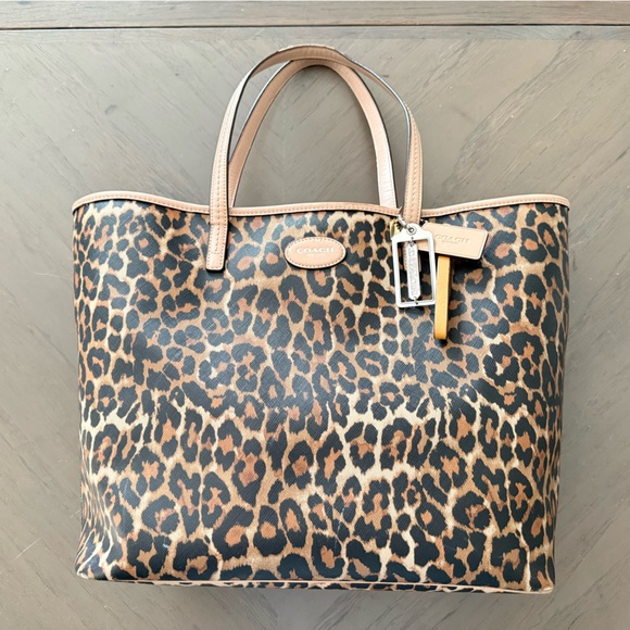 Coach Handbags - Coach Leopard Pattern Tote Bag